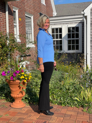 LULU-B SOLID PERRI RUFFLE TOP LULU-B