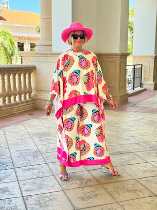 TROPICAL SEASHELL PALAZZO CATHYS RESORTWEAR