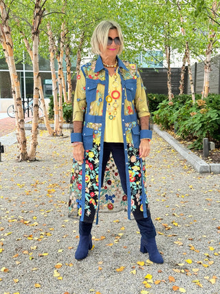 AFTERNOON AT THE GARDEN LACE NAVY DUSTER CATHYS RESORTWEAR