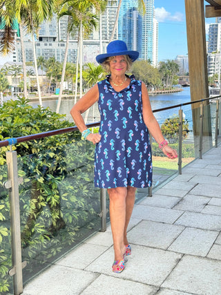 LULU B MIDNIGHT REEF RUFFLE DRESS LULU-B