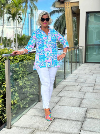 SPLASH OF PINK  TUNIC LULU-B