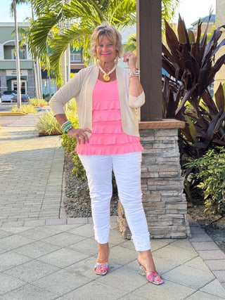 PEYTON  CREAM SHRUG LULU-B