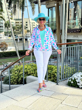 PINK PETALS FULL ZIPPER LULU-B