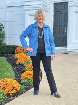 SKY BLUE TWEED STYLING JACKET Cathys Place