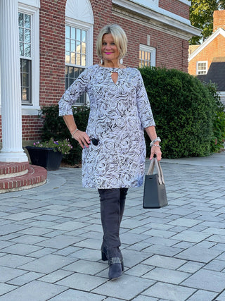 ELEGANT EXPRESSIONS KEYHOLE DRESS LULU-B