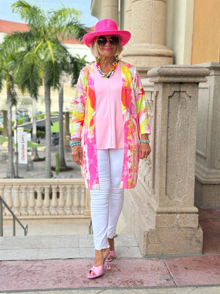 LULU-B CLEAR PINK TAILORED V TOP LULU-B