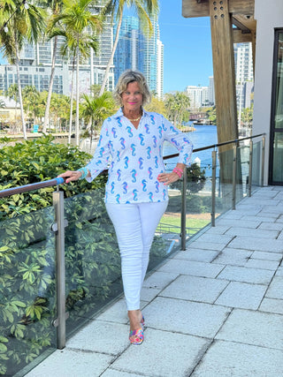 LULU B SHORELINE CHARM ZIPPER TOP LULU-B