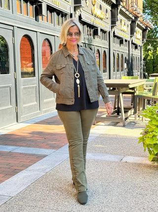 LULU-B NEW OLIVE LINEN JACKET LULU-B
