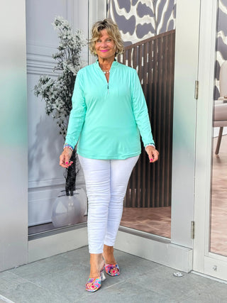 MINT ZIPPER TOP - Cathys Place