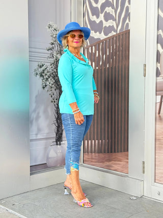 LULU-B SEAFOAM RUFFLE TOP LULU-B