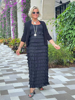 MIAMI NIGHTS  BLACK BLACK CHA CHA DRESS ion LULU-B