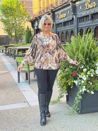 LEOPARD TAN FASHION TOP Cathys Place