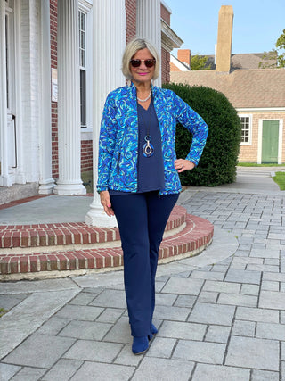 FANTASIA  BLUE FULL ZIPPER JACKET LULU-B