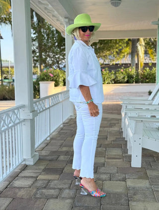 ETHYL WHITE SCALLOP JEANS ETHYL JEANS