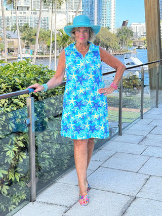 LULU B STARFISH SPLASH ZIPPER SWING DRESS LULU-B