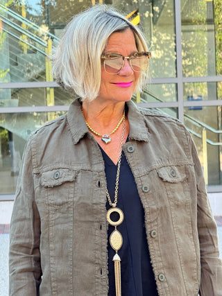LULU-B NEW OLIVE LINEN JACKET LULU-B