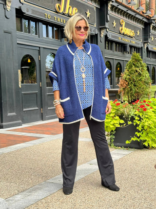 LULU-B SHADES OF BLUE ASYMMETRIC TOP LULU-B