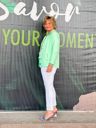 LULU-B SOFT MINT FULL ZIPER JACKET LULU-B