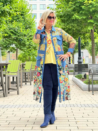 AFTERNOON AT THE GARDEN LACE NAVY DUSTER CATHYS RESORTWEAR