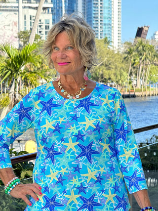 LULU B STARFISH SPLASH ASYMMETRIC TOP LULU-B