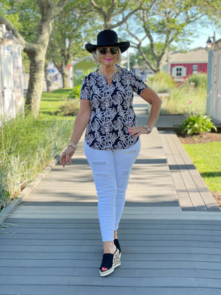 NAUTICAL LANE SHORT SLEEVE LULU-B