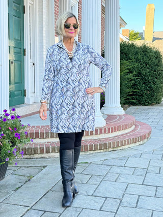 LULU-B WINTER WHIT HALF E ZIPPER DRESS LULU-B