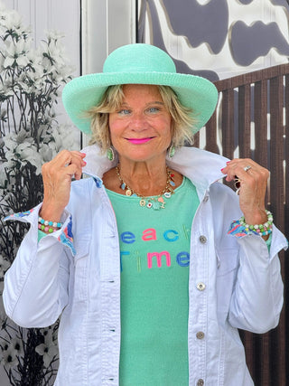 LULU-B MINT BEACH TIME SWEATER LULU-B