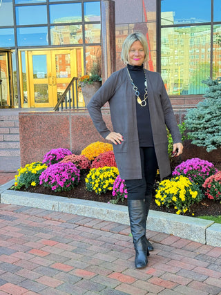 LULU-B CHARCOAL CASHMERE CARDIGAN LULU-B