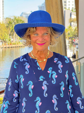 LULU B MIDNIGHT REEF NOTCH SLEEVE DRESS LULU-B