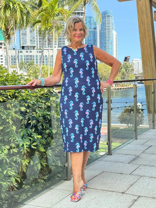 LULU B MIDNIGHT REEF MIDI SHIFT MAXI DRESS LULU-B