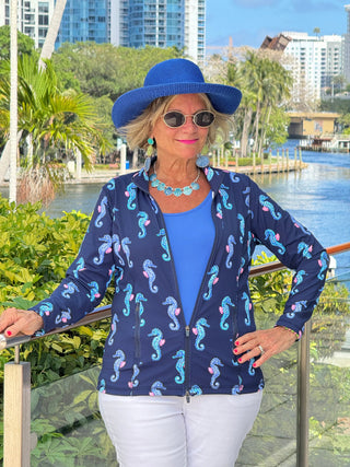 LULU B MIDNIGHT REEF FULL ZIPPER JACKET LULU-B