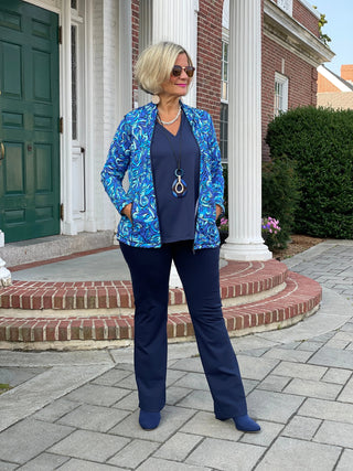 FANTASIA  BLUE FULL ZIPPER JACKET LULU-B