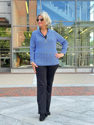 LULU-B SHADES OF BLUE HALF ZIPPER LULU-B