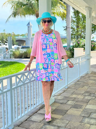 SANDY BEACH COLOR HALTER RUFFLE DRESS LULU-B