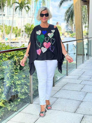 SWAROVSKI CRYSTAL BLACK HEART TOP KOKOMO