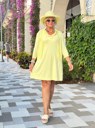 LULU-B SOLID SUNSHINE RUFFLE DRESS LULU-B