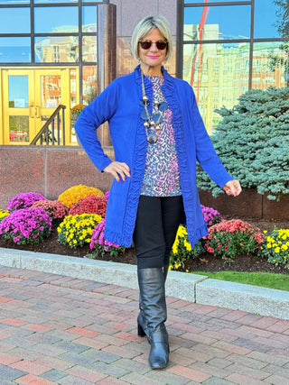 LULU-B ROUGED SAPPHIRE ROUGED CARDIGAN LULU-B