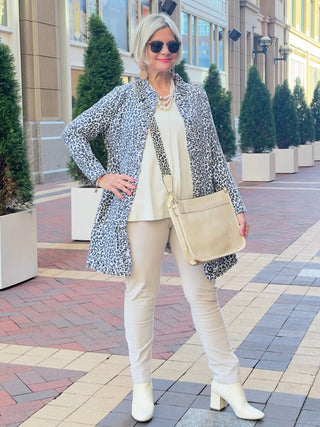 LULU-B CREAM LEOPARD CASHMERE CARDIGAN LULU-B