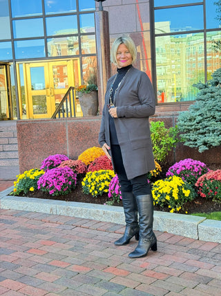 LULU-B CHARCOAL CASHMERE CARDIGAN LULU-B