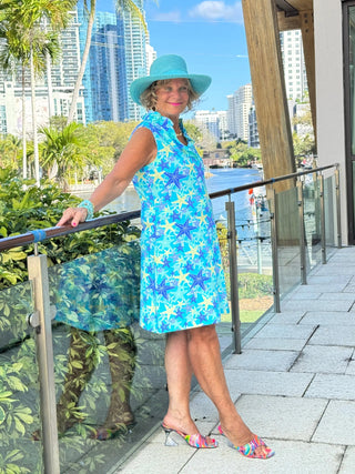 LULU B STARFISH SPLASH RUFFLE DRESS LULU-B