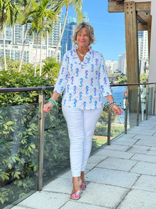 LULU B SHORELINE CHARM RUFFLE TOP LULU-B