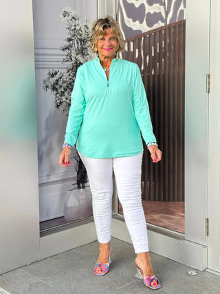 MINT ZIPPER TOP - Cathys Place