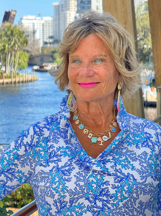 LULU B CORAL BREEZE RUFFLE TOP LULU-B