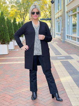 LULU-B BLACK CASHMERE  CARDIGAN LULU-B