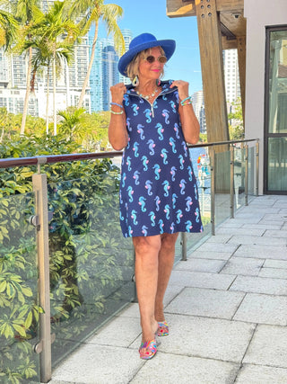 LULU B MIDNIGHT REEF ZIPPER SWING DRESS LULU-B