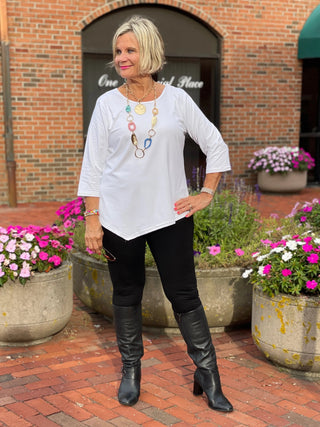 LULU-B WHITE ASYMMETRIC TOP LULU-B