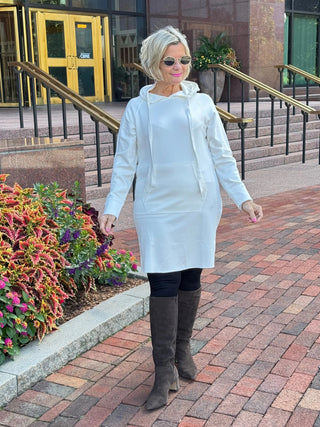 Lulu b kangaroo pocket pearl scuba dress LULU-B