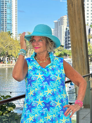 LULU B STARFISH SPLASH RUFFLE DRESS LULU-B