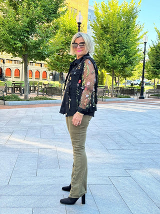 Ethyl The Long  Olive Lean Flair Jean - Elevated ETHYL JEANS