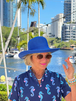 LULU B MIDNIGHT REEF HALF ZIPPER SHORT SLEEVE DRESS LULU-B